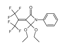 4,4-Diethoxy-1-phenyl-3-(2,2,2-trifluoro-1-trifluoromethyl-ethylidene)-azetidin-2-one Structure