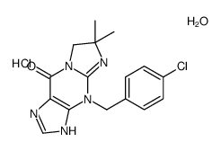 4-[(4-chlorophenyl)methyl]-6,6-dimethyl-1,7-dihydroimidazo[1,2-a]purin-9-one,hydrate,hydrochloride Structure