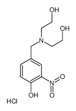 4-((Bis(2-hydroxyethyl)amino)methyl)-2-nitro-phenol hydrochloride结构式