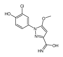 3-carbamoyl-1-(3-chloro-4-hydroxyphenyl)-5-methoxypyrazole structure
