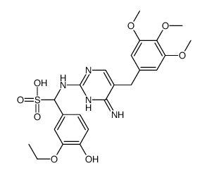 [[4-amino-5-[(3,4,5-trimethoxyphenyl)methyl]pyrimidin-2-yl]amino]-(3-ethoxy-4-hydroxyphenyl)methanesulfonic acid Structure