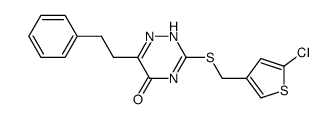 3-{[(5-chloro-thiophen-3-yl)methyl]thio}-6-(2-phenylethyl)-1,2,4-triazin-5(2H)-one Structure