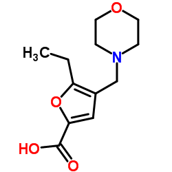 5-ETHYL-4-MORPHOLIN-4-YLMETHYL-FURAN-2-CARBOXYLIC ACID结构式