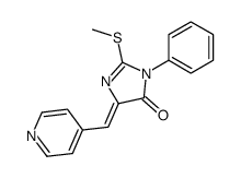 (5Z)-2-methylthio-3-phenyl-5-(γ-pyridylmethylidene)-3,5-dihydro-4H-imidazol-4-one结构式