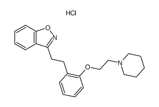 3-<2-<2-(2-piperidinoethoxy)phenyl>ethyl>-1,2-benzisoxazole hydrochloride Structure