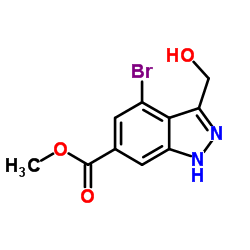 4-BROMO-3-HYDROXYMETHYL-1H-INDAZOLE-6-CARBOXYLIC ACID METHYL ESTER structure