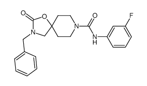[60] 3-benzyl-2-oxo-1-oxa-3,8-diazaspiro[4.5]decane-8-carboxylic acid (3-fluorophenyl)amide结构式