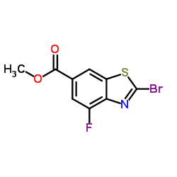 甲基 2-溴-4-氟苯并[D]噻唑-6-甲酸基酯结构式