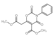 methyl 6-(methoxycarbonylmethyl)-2,4-dioxo-3-phenyl-1,3-oxazine-5-carboxylate structure