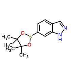 6-(tetramethyl-1,3,2-dioxaborolan-2-yl)-1H-indazole structure