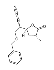 (3R,5S)-5-[(1S)-1-azido-2-(benzyloxy)ethyl]-3-methyldihydrofuran-2(3H)-one结构式