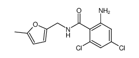 2-amino-4,6-dichloro-N-(5-methyl-furan-2-ylmethyl)-benzamide结构式