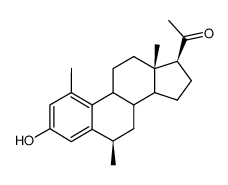 3-Hydroxy-1,6β-dimethyl-19-nor-pregnatrien-(1,3,5(10))-on-(20)结构式