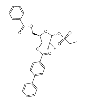 2-deoxy-2,2-difluoro-α-D-arabinofuranose-5-benzoate-3-(4-phenyl)benzoate-1-ethanesulphonate结构式