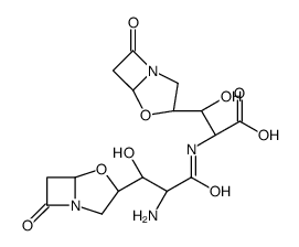 3-(7-Oxo-4-oxa-1-azabicyclo[3.2.0]heptan-3-yl)-2-[3-(7-oxo-4-oxa-1-azabicyclo[3.2.0]heptan-3-yl)-3-hydroxypropanoylamino]-3-hydroxypropionic acid结构式