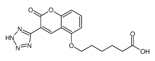 Hexanoic acid, 6-((2-oxo-3-(1H-tetrazol-5-yl)-2H-1-benzopyran-5-yl)oxy )- Structure