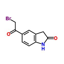 5-(Bromoacetyl)-1,3-dihydro-2H-indol-2-one Structure