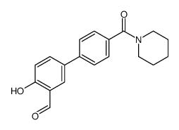 2-hydroxy-5-[4-(piperidine-1-carbonyl)phenyl]benzaldehyde Structure