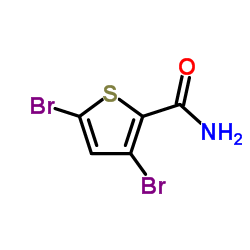 3,5-dibromothiophene-2-carboxamide结构式