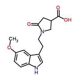 1-[2-(5-Methoxy-1H-indol-3-yl)ethyl]-5-oxo-3-pyrrolidinecarboxylic acid结构式