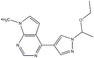 [4-[1-(1-ethoxyethyl)-1H-pyrazol-4-yl]-7H-pyrrolo[2,3-d]pyrimidin-7-yl]methyl结构式