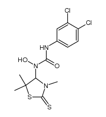 3-(3,4-dichlorophenyl)-1-hydroxy-1-(3,5,5-trimethyl-2-thioxothiazolidin-4-yl)urea Structure