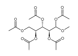1,2,3,4,5-penta-O-acetyl-L-ribose methyl hemiacetal Structure