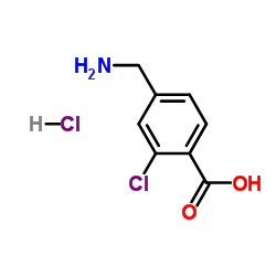 4-(Aminomethyl)-2-chlorobenzoic acid hydrochloride (1:1)结构式