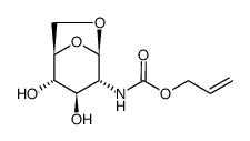 2-allyloxycarbonylamino-1,6-anhydro-2-deoxyglucopyranose结构式