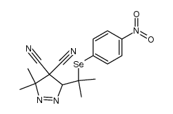 4,4-dicyano-3,3-dimethyl-5-(2-((p-nitropenyl)seleno)-2-methylpropyl)-Δ1-pyrazoline结构式