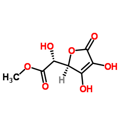 Methyl (2R)-[(2R)-3,4-dihydroxy-5-oxo-2,5-dihydro-2-furanyl](hydroxy)acetate (non-preferred name) Structure