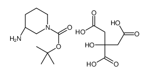 tert-butyl (3R)-3-aminopiperidine-1-carboxylate,2-hydroxypropane-1,2,3-tricarboxylic acid结构式