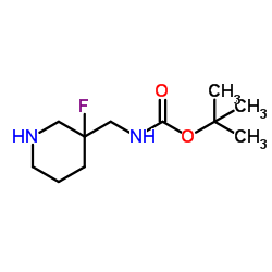 tert-Butyl ((3-fluoropiperidin-3-yl)methyl)carbamate Structure