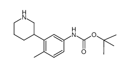 tert-butyl 4-methyl-3-(piperidin-3-yl)phenylcarbamate结构式