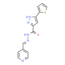 (E)-N-(pyridin-4-ylmethylene)-3-(thiophen-2-yl)-1H-pyrazole-5-carbohydrazide结构式