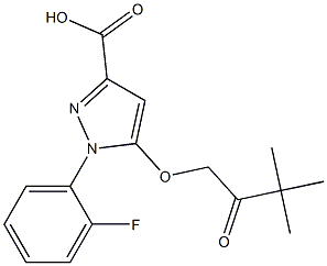 5-(3,3-dimethyl-2-oxobutoxy)-1-(2-fluorophenyl)-1H-pyrazole-3-carboxylic acid结构式