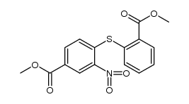 methyl 4-((2-(methoxycarbonyl)phenyl)thio)-3-nitrobenzoate Structure
