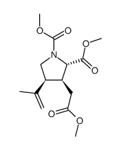 Dimethyl (2S,3S,4S)-4-isopropenyl-3-(2-methoxy-2-oxoethyl)pyrrolidine-1,2-dicarboxylate Structure