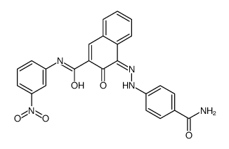 2-Naphthalenecarboxamide, 4-4-(aminocarbonyl)phenylazo-3-hydroxy-N-(3-nitrophenyl)- Structure