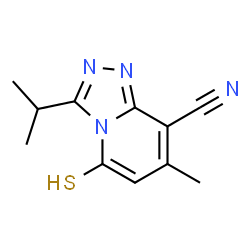 1,2,4-Triazolo[4,3-a]pyridine-8-carbonitrile,5-mercapto-7-methyl-3-(1-methylethyl)-结构式