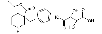 (2S,3S)-2,3-dihydroxybutanedioic acid, ethyl (3R)-3-benzylpiperid ine-3-carboxylate结构式