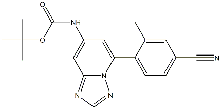 tert-butyl (5-(4-cyano-2-methylphenyl)-[1,2,4]triazolo[1,5-a]pyridin-7-yl)carbamate结构式