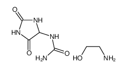 (2,5-dioxoimidazolidin-4-yl)urea, compound with 2-aminoethanol (1:1) Structure