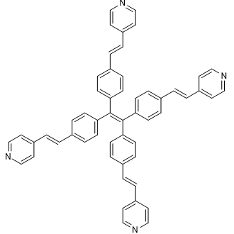 1,1,2,2-Tetrakis(4-((E)-2-(pyridin-4-yl)vinyl)phenyl)ethene structure