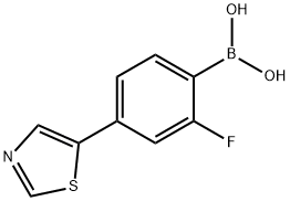 2-Fluoro-4-(thiazol-5-yl)phenylboronic acid结构式