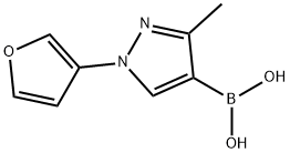 3-Methyl-1-(3-furyl)pyrazole-4-boronic acid结构式