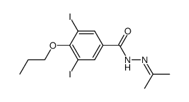3,5-Diiodo-4-propoxy-benzoic acid isopropylidene-hydrazide Structure