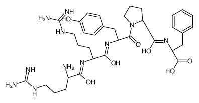 (2S)-2-[[(2S)-1-[(2S)-2-[[(2S)-2-[[(2S)-2-amino-5-(diaminomethylideneamino)pentanoyl]amino]-5-(diaminomethylideneamino)pentanoyl]amino]-3-(4-hydroxyphenyl)propanoyl]pyrrolidine-2-carbonyl]amino]-3-phenylpropanoic acid Structure