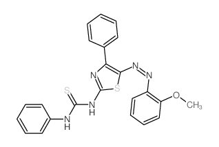 Thiourea,N-[5-[2-(2-methoxyphenyl)diazenyl]-4-phenyl-2-thiazolyl]-N'-phenyl-结构式