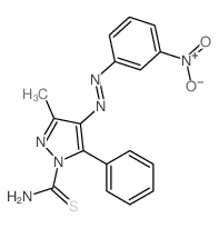 1H-Pyrazole-1-carbothioamide,3-methyl-4-[2-(3-nitrophenyl)diazenyl]-5-phenyl- Structure